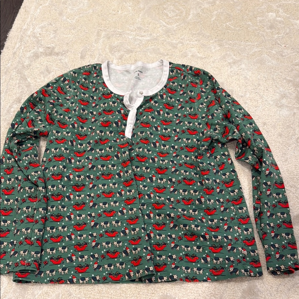 Roller rabbit Christmas Elephant Print Long Sleeve Shirt